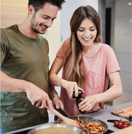 Couple eating